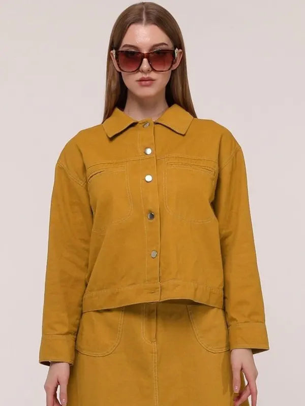 Jalen Keebler Women Oversize Cotton Mustard Jacket