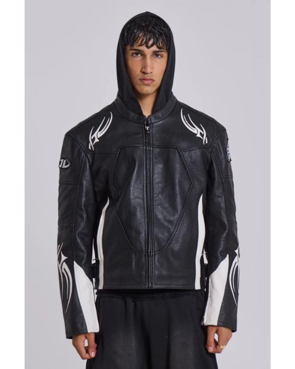 Adults S02 Owen Thiele Black Leather Biker Jacket