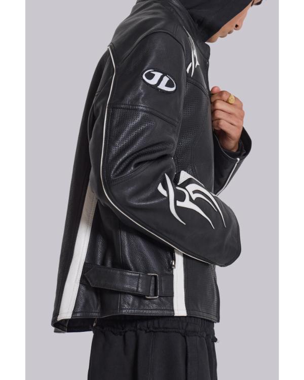 Adults S02 Owen Thiele Black Leather Biker Jacket