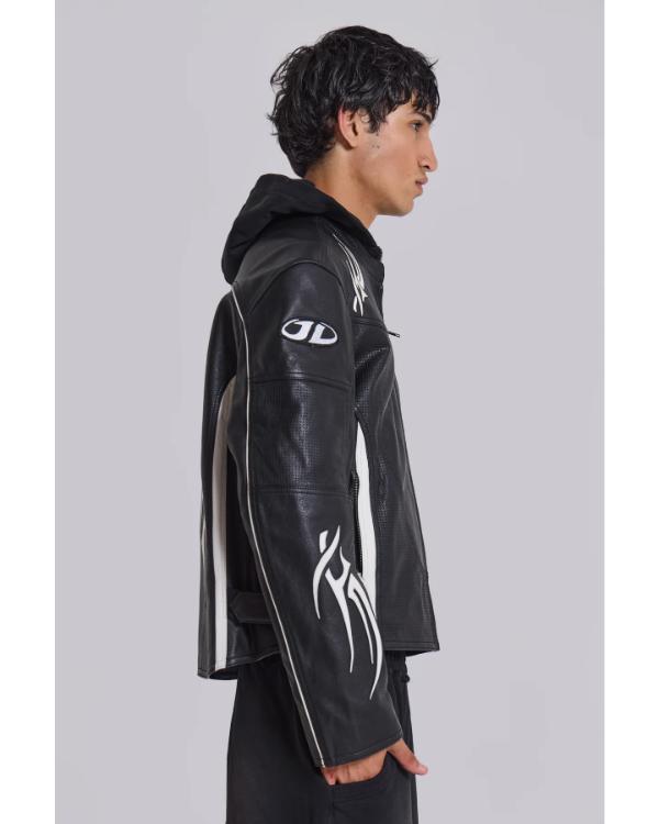 Adults S02 Owen Thiele Black Leather Biker Jacket