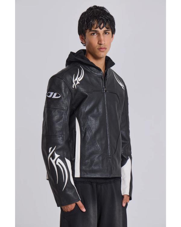 Adults S02 Owen Thiele Black Leather Biker Jacket