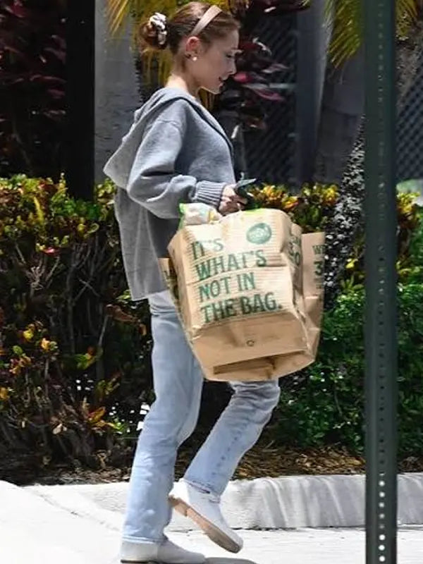 Ariana Grande Grey Givenchy Zip-Up Hoodie