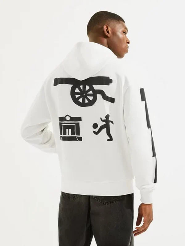 Arsenal N7 White Pre-Historic Hoodie