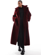 Asos-Design-Tall-Longline-Belted-Faux-Fur-Coat-In-Burgundy