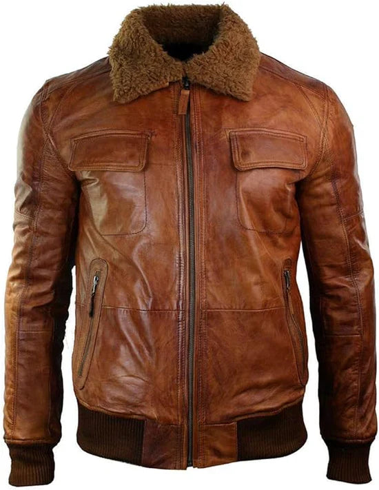B3 Rust Tan Bomber Jacket Men