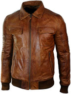 B3 Rust Tan Bomber Jacket Men For Sale
