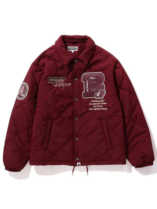 BAPE-Patch-Coach-Jacket-Red