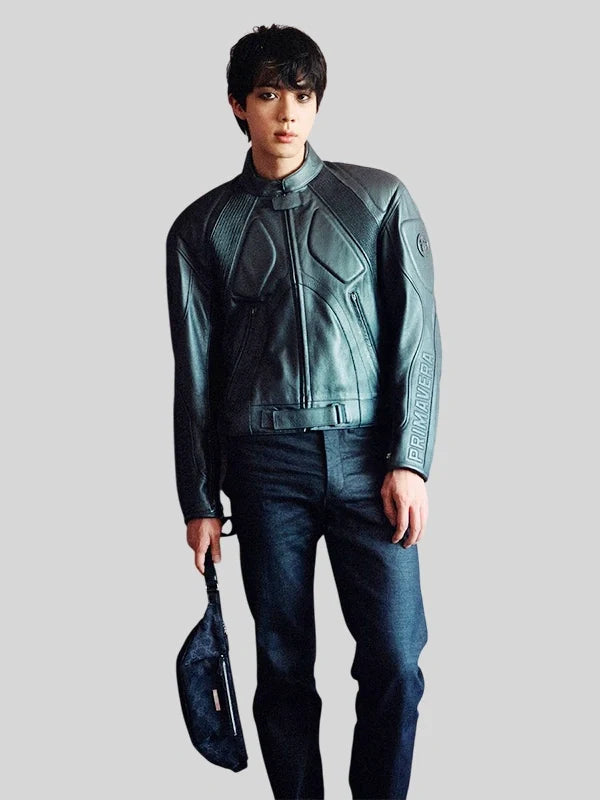BTS Jin Primavera Moto Leather Jacket