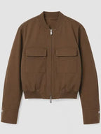 Odessa Herman Brown Cotton Bomber ZIP Jacket