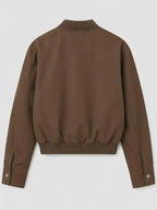 Odessa Herman Brown Cotton Bomber ZIP Jacket