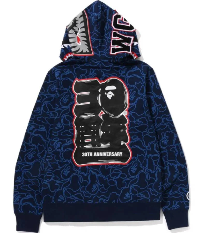 Bape 30th Anniversary Line Camo Shark Full Zip Hoodie