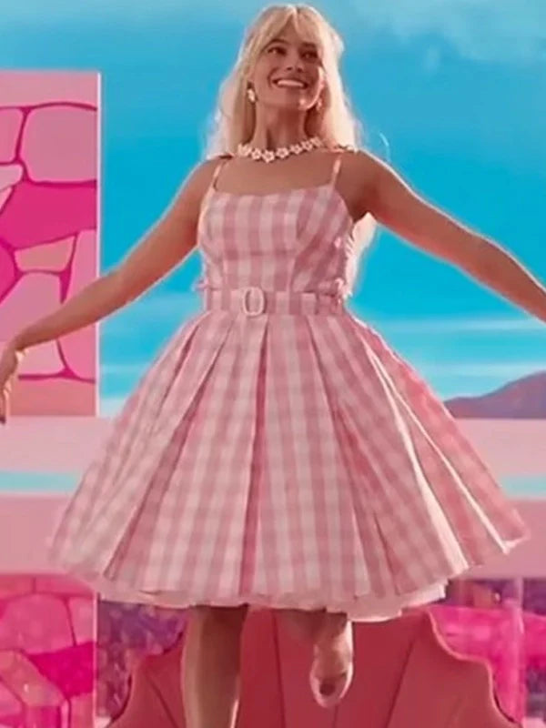 Barbie-2023-Margot-Robbie-Pink-Cosplay-Dress