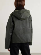 Barbour Reighton Hooded Corduroy Trimmed Waxed Cotton Jacket