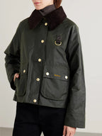 Barbour Reighton Hooded Corduroy Trimmed Waxed Cotton Jacket