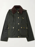 Barbour Reighton Hooded Corduroy Trimmed Waxed Cotton Jacket