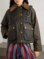 Barbour Reighton Spey Hooded Corduroy Trimmed Waxed Cotton Jacket - Brown