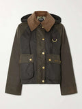 Barbour Reighton Spey Hooded Corduroy Trimmed Waxed Cotton Jacket - Brown