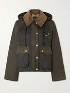 Barbour Reighton Spey Hooded Corduroy Trimmed Waxed Cotton Jacket - Brown