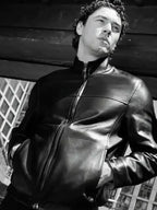 Belmont Cameli x VMAN Black Leather Jacket