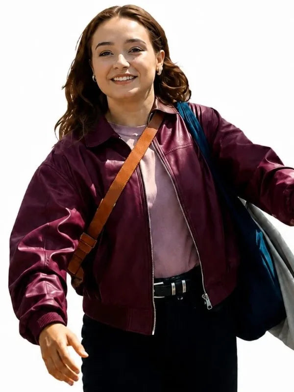 Ruby Stokes Below TV Series 2026 Burgundy Leather Jacket