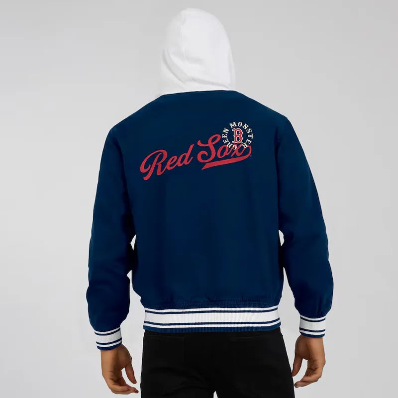 Best Boston Red Sox Navy Cotton Hooded Jacket