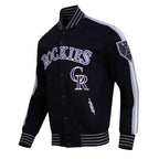 Best Colorado Rockies Current Logo Game Day Eggshell Black Jacket