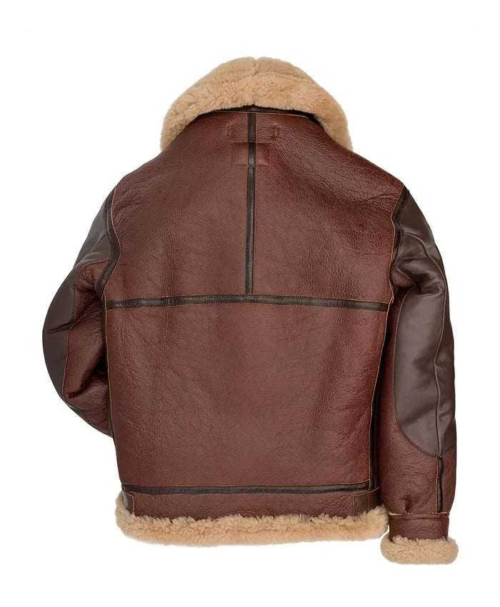 Best Men’s Maroon RAF Aviator B3 Leather Bombardier Jacket