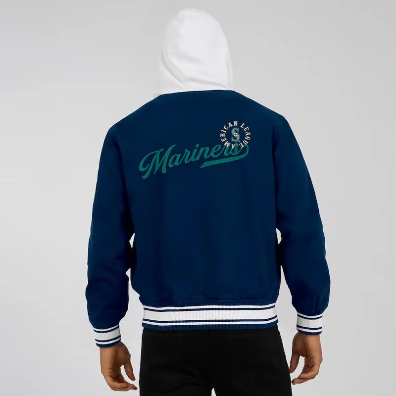 Best Seattle Mariners Navy Cotton Hooded Jacket