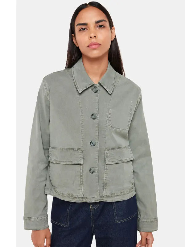 Meredith Leuschke Women Grey Casual Cotton Jacket