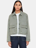 Meredith Leuschke Women Grey Casual Cotton Jacket