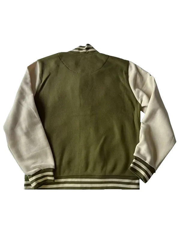 Black-And-Olive-Green-Varsity-Jacket-Back