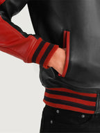 Black And Red Leather Jacket On Sale