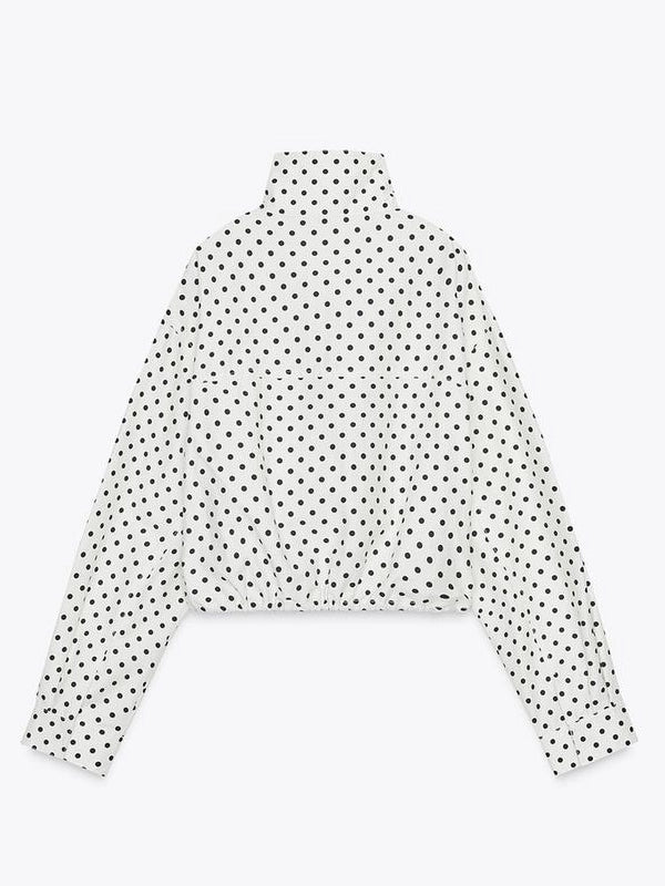 Black-And-White-Polka-Dot-Jacket-For-Women