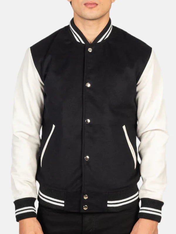 Black And White Varsity Jacket For Sale
