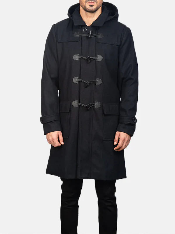 Black Duffle Coat For Men For Sale