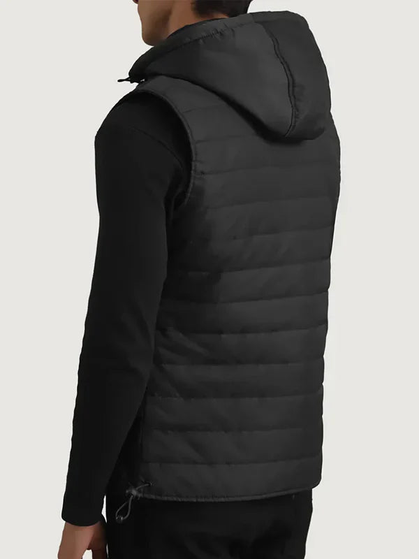 Black Hooded Vest For Sale