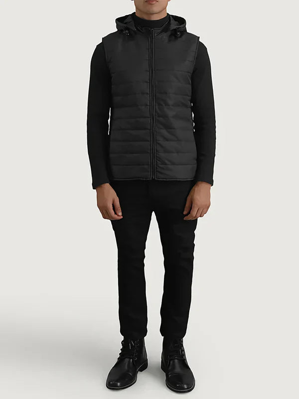 Black Hooded Vest Sale
