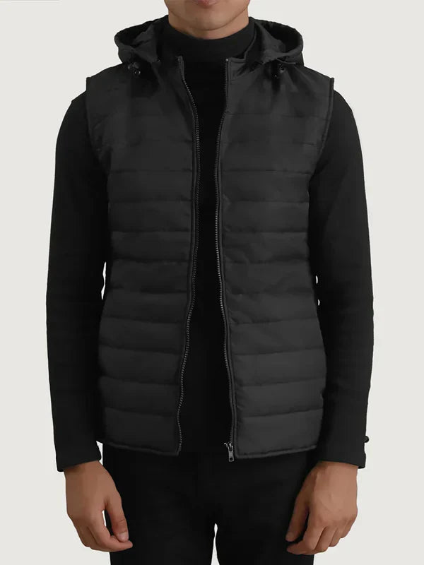 Black Hooded Vest