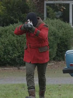 Black Mirror White Bear Red Wool Coat