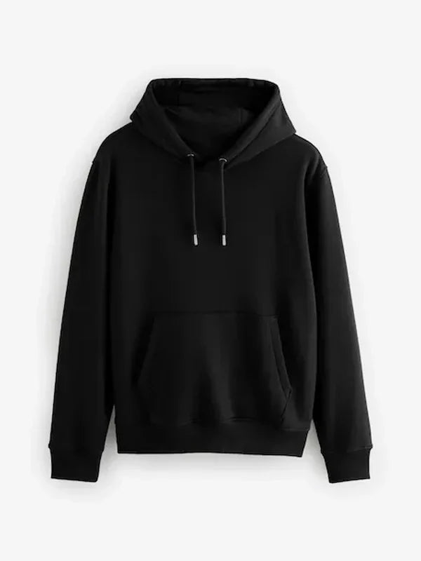 Black-Regular-Fit-Rich-Fleece-Fabric-Hoodie