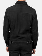 Black Suede Trucker Jacket On Sale