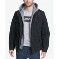 Men-Sherpa-Lined-Two-Pocket-Hooded-Trucker-Jacket-black