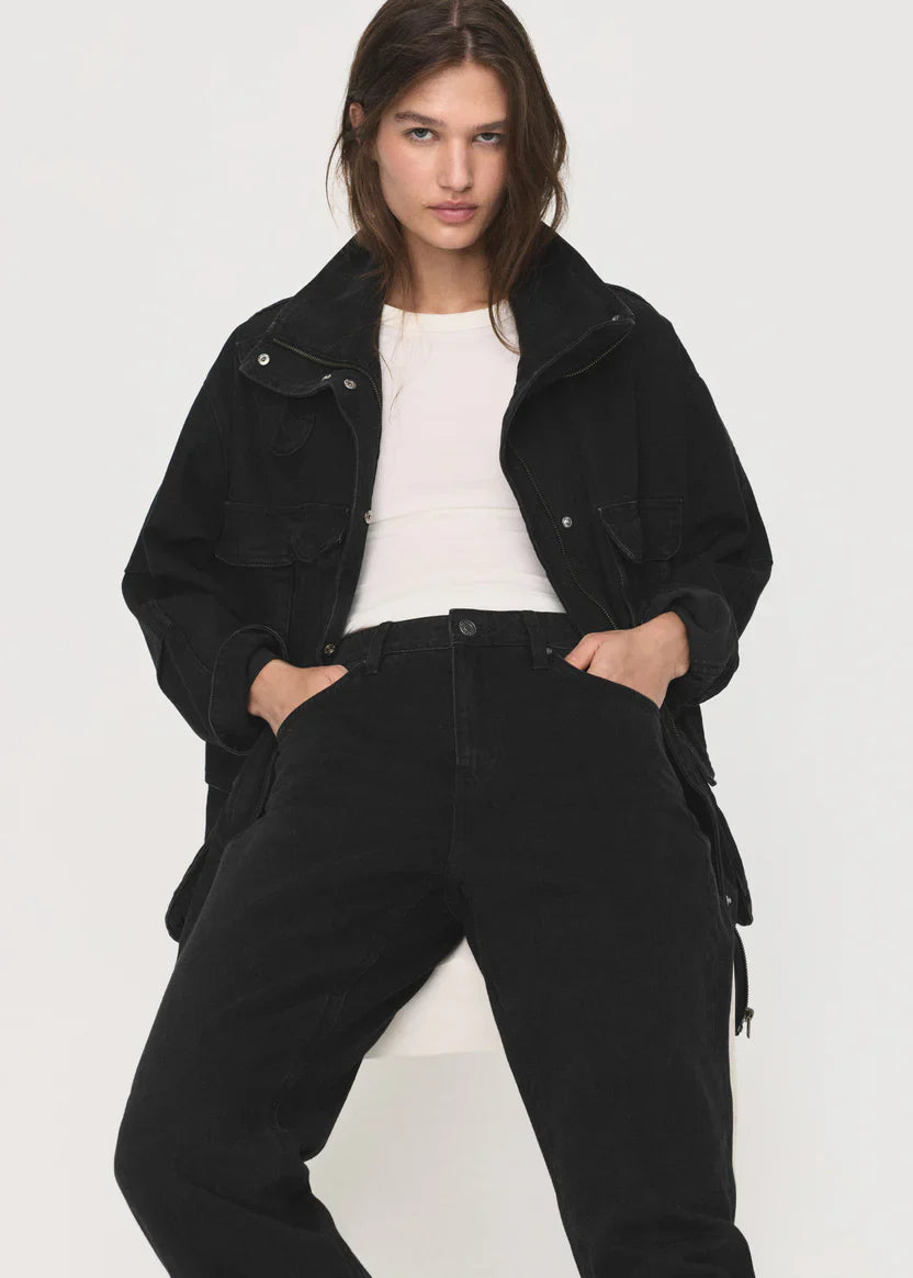 Black Denim Barn Jacket Women