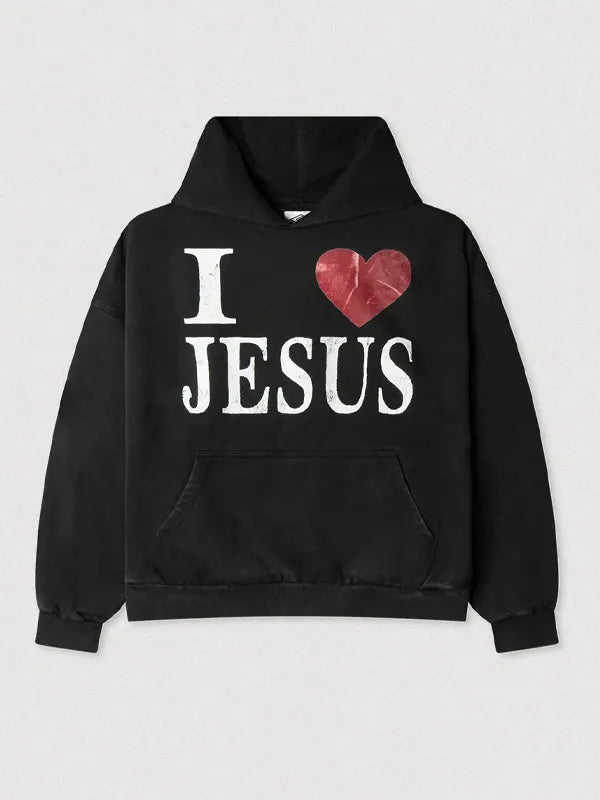 Black I Love Jesus Hoodie