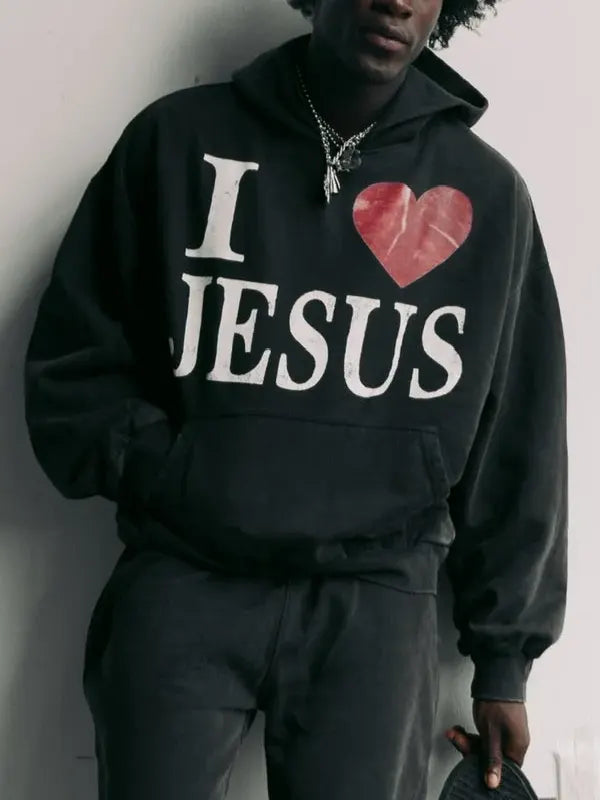 Black I Love Jesus Hoodie