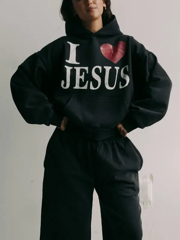 Black I Love Jesus Hoodie