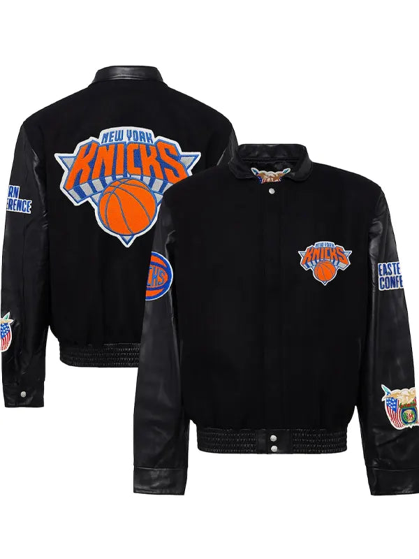 Black Knicks Leather Jacket