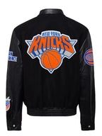 Black Knicks Leather Jacket