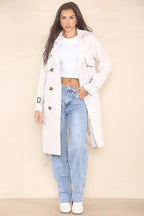 Black cropped trench side view