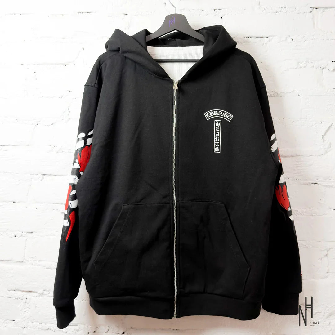 Black graphic hoodie, Chrome Hearts